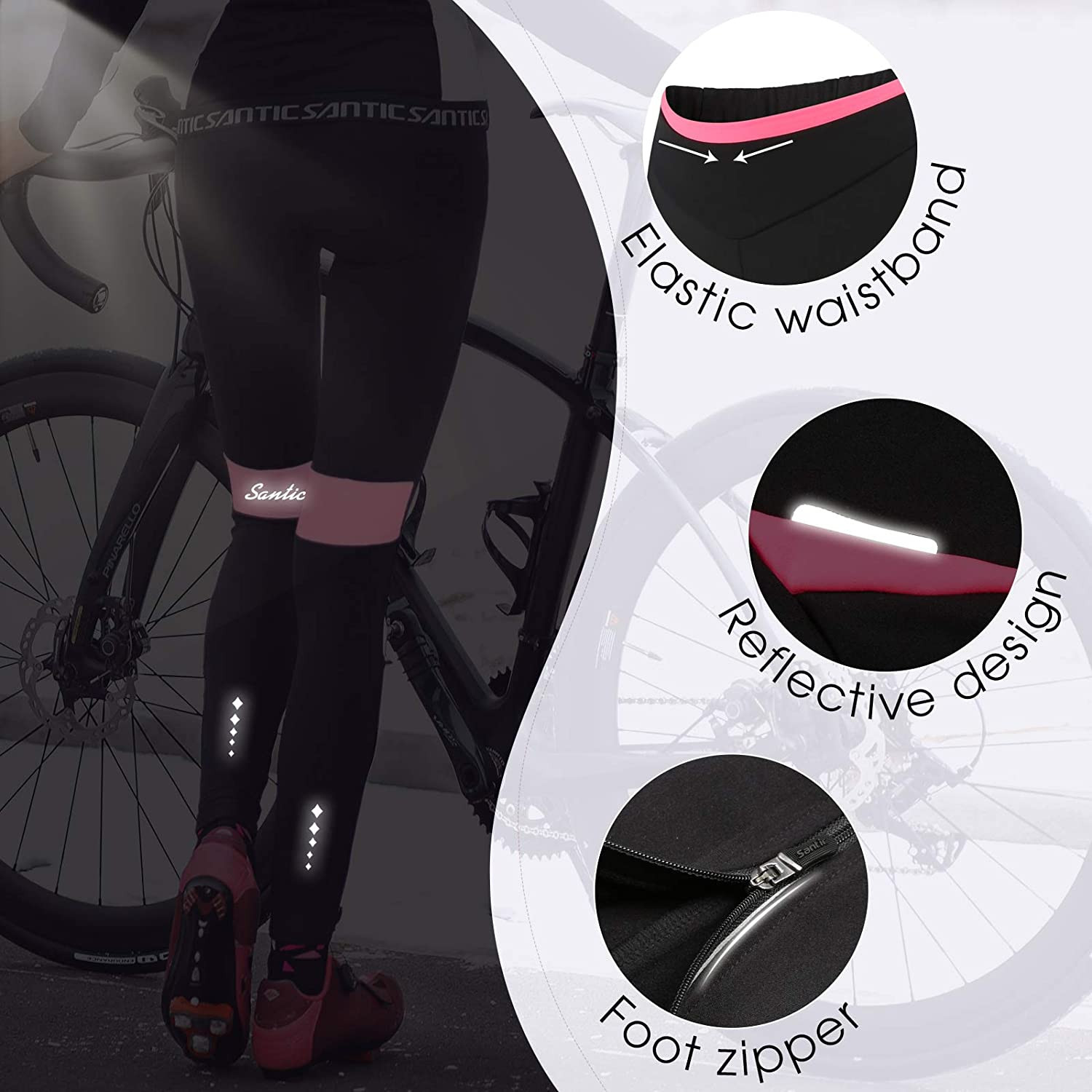 Details about   Frauen Radfahren Strumpfhosen Winter Fahren Hosen mit Reflektierende Streifen, 