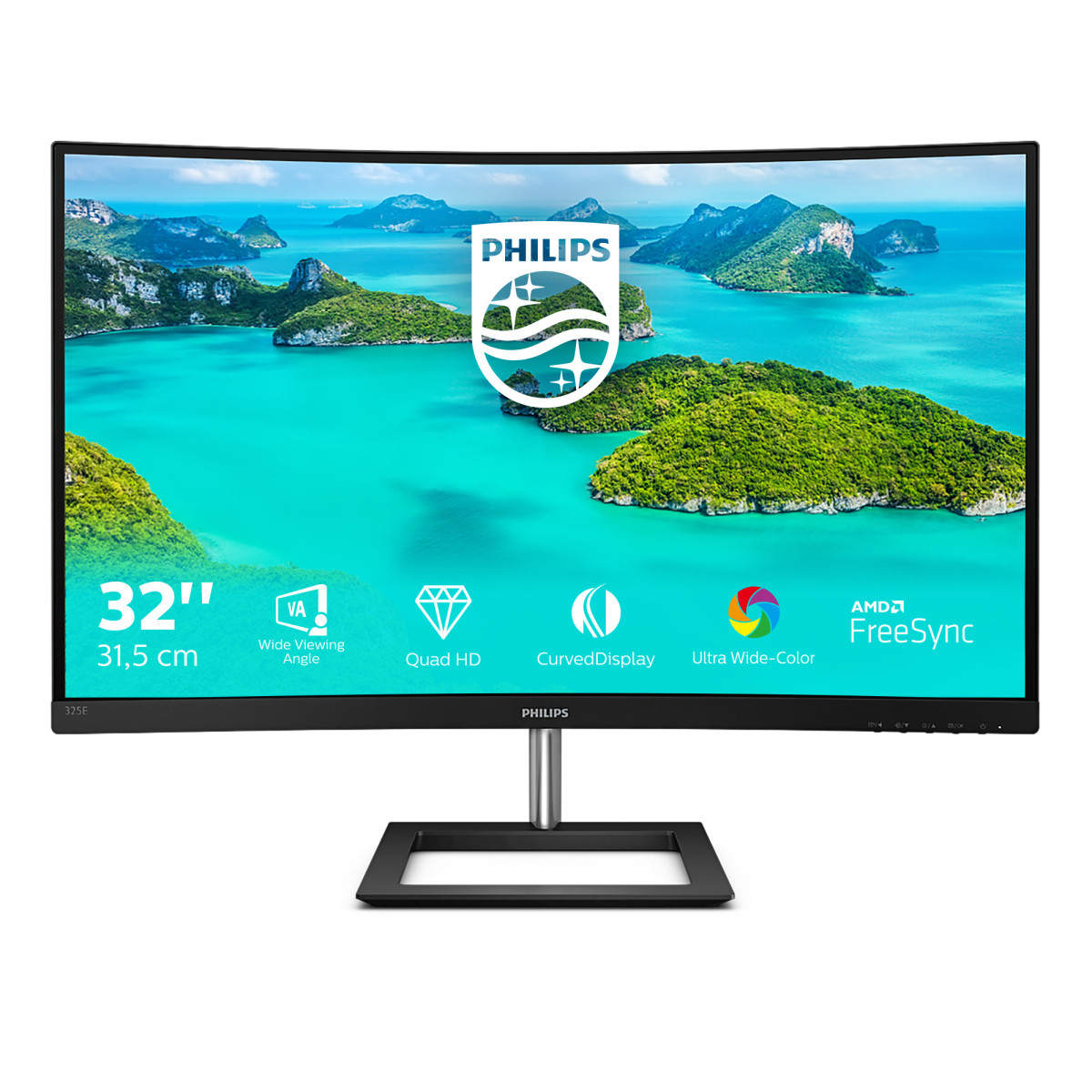Philips E-Line 325E1C 00 32 LED QHD VA 4ms 75Hz Adaptive-Sync Curved Monitor Beschädigte Verpackung
